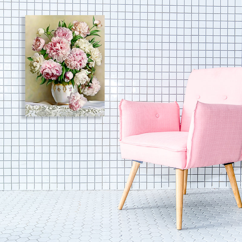 Flower Print Wall Decor Impressionism Style Canvas Textured Art Print in Soft Color Clearhalo 'Arts' 'Canvas Art' 1765678