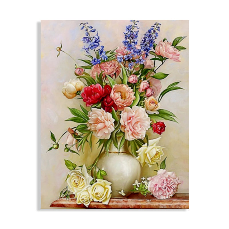Flower Print Wall Decor Impressionism Style Canvas Textured Art Print in Soft Color Clearhalo 'Arts' 'Canvas Art' 1765683