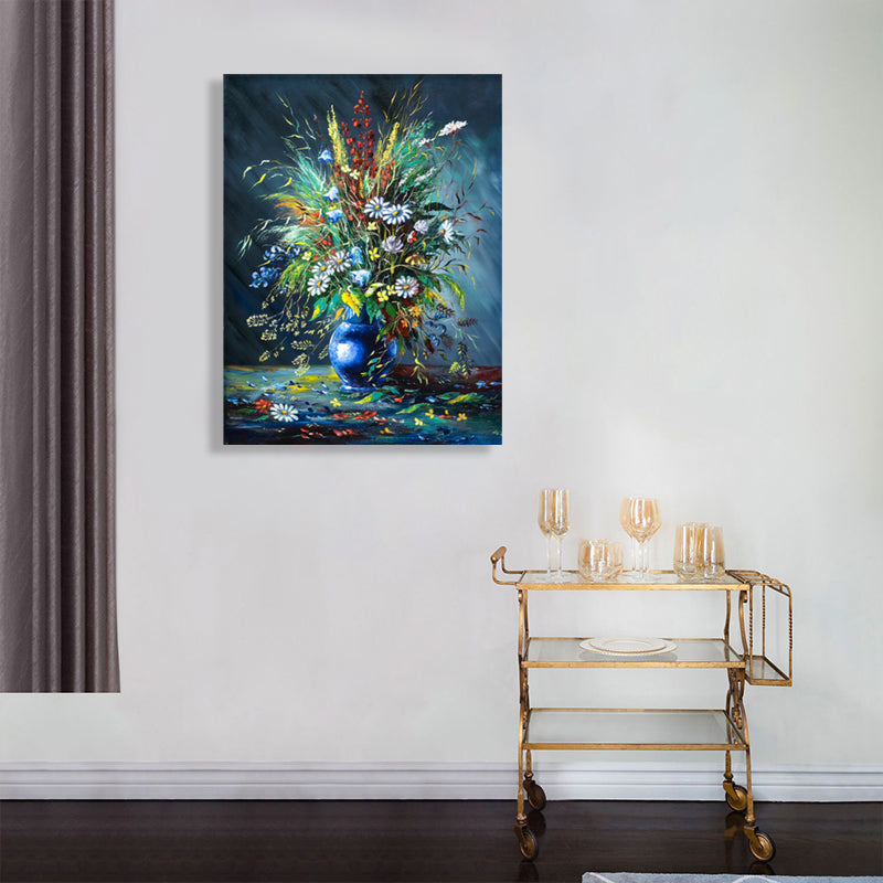 Flower Print Wall Decor Impressionism Style Canvas Textured Art Print in Soft Color Clearhalo 'Arts' 'Canvas Art' 1765685