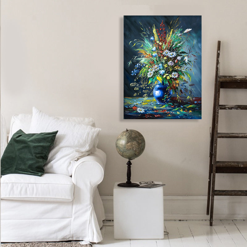 Flower Print Wall Decor Impressionism Style Canvas Textured Art Print in Soft Color Clearhalo 'Arts' 'Canvas Art' 1765686