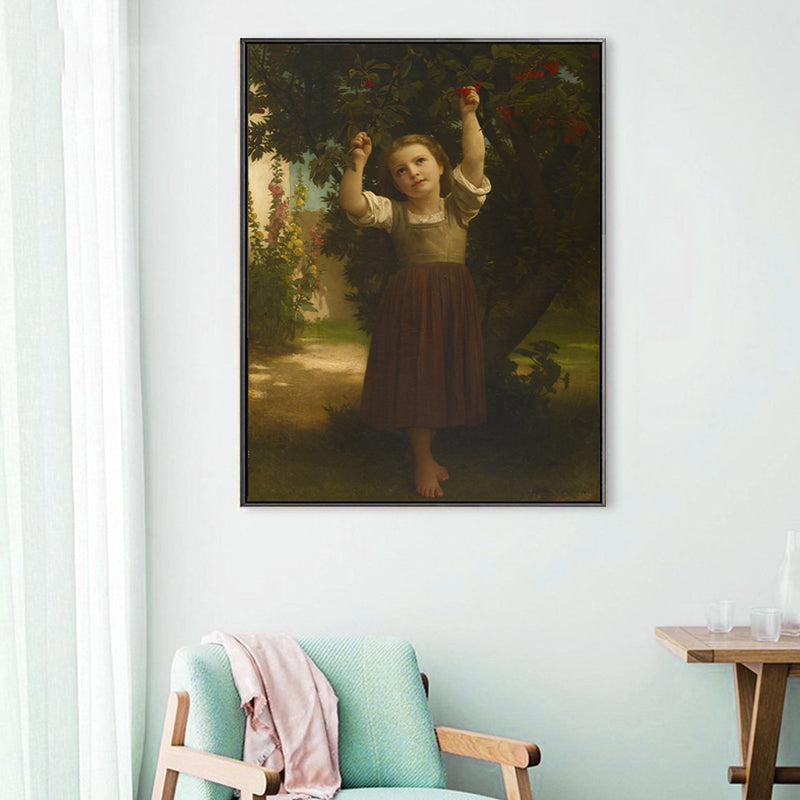 Young Girl Portrait Painting Soft Color Canvas Wall Art Print Textured, Multiple Sizes Clearhalo 'Arts' 'Canvas Art' 1765696