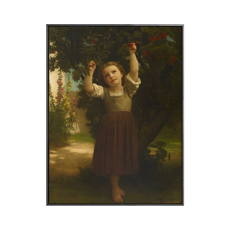 Young Girl Portrait Painting Soft Color Canvas Wall Art Print Textured, Multiple Sizes Clearhalo 'Arts' 'Canvas Art' 1765698