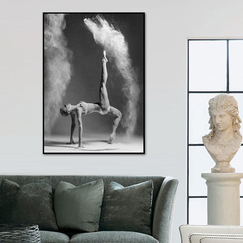 Contemporary Dancer Wall Art Canvas Print Textured Grey Wall Decor for House Interior Clearhalo 'Art Gallery' 'Canvas Art' 'Contemporary Art Gallery' 'Modern' Arts' 1765749