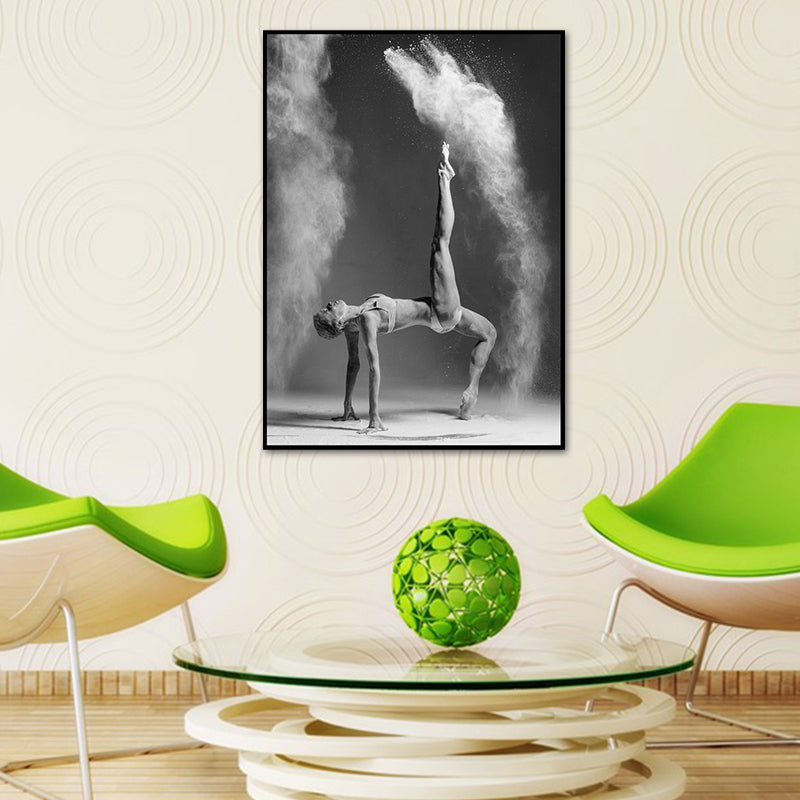 Contemporary Dancer Wall Art Canvas Print Textured Grey Wall Decor for House Interior Clearhalo 'Art Gallery' 'Canvas Art' 'Contemporary Art Gallery' 'Modern' Arts' 1765750