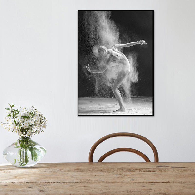 Contemporary Dancer Wall Art Canvas Print Textured Grey Wall Decor for House Interior Clearhalo 'Art Gallery' 'Canvas Art' 'Contemporary Art Gallery' 'Modern' Arts' 1765753