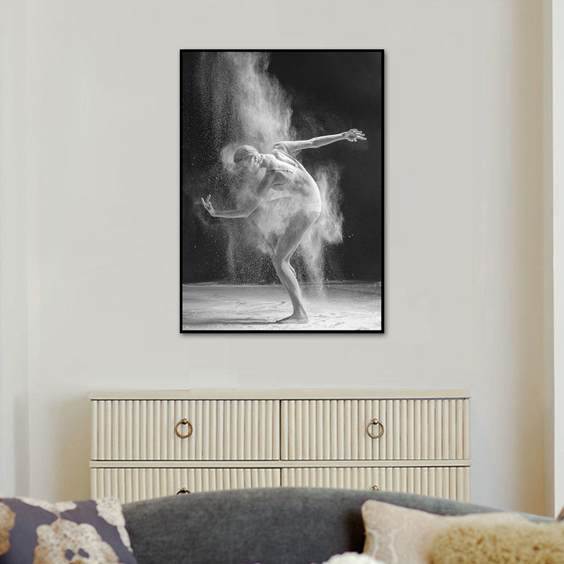 Contemporary Dancer Wall Art Canvas Print Textured Grey Wall Decor for House Interior Clearhalo 'Art Gallery' 'Canvas Art' 'Contemporary Art Gallery' 'Modern' Arts' 1765754