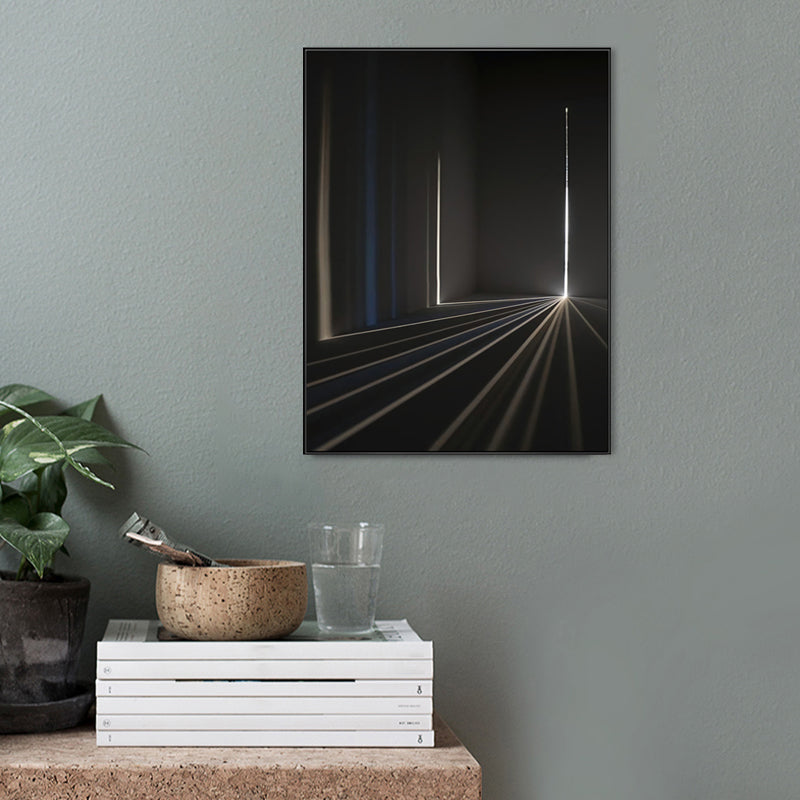 Pastel Color Building Painting Textured Wall Art Print for Bedroom, Multiple Sizes Black Clearhalo 'Art Gallery' 'Canvas Art' 'Contemporary Art Gallery' 'Modern' Arts' 1765782