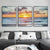 Vast Sea Scenery Canvas Print for Dining Room Photography Wall Art Decor, Set of Three Brown Clearhalo 'Art Gallery' 'Canvas Art' 'Coastal Art Gallery' 'Nautical' Arts' 1765808