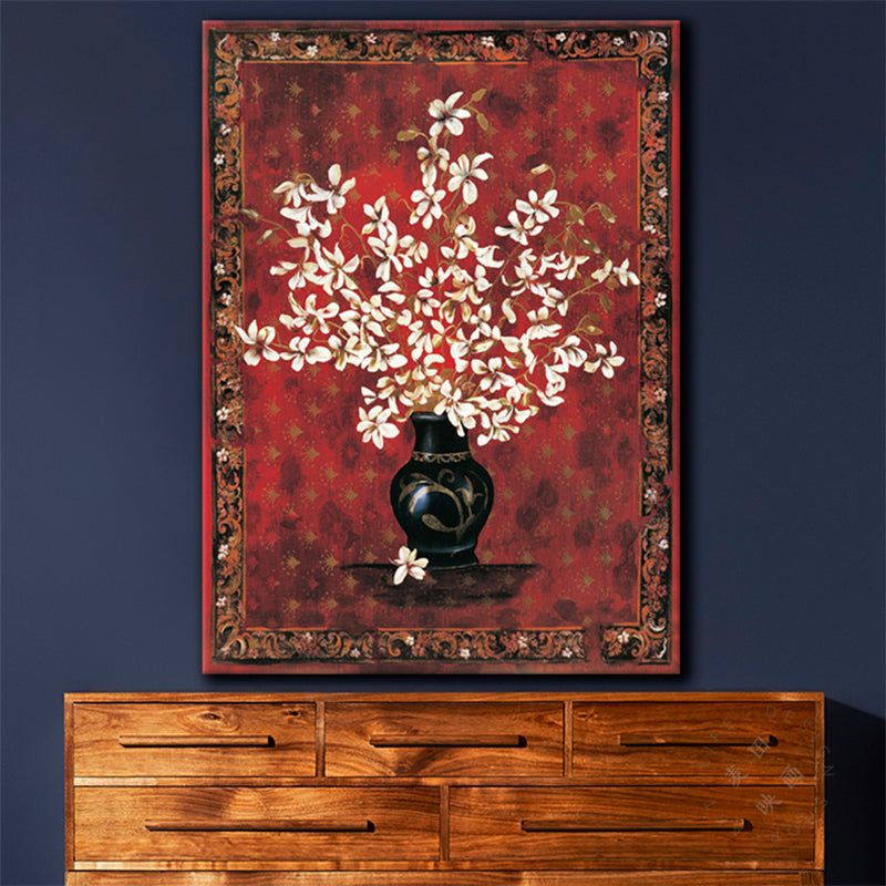 Art Nouveau Planter Art Print Canvas Soft Color Flower Wall Decor, Multiple Sizes Clearhalo 'Arts' 'Canvas Art' 1765875