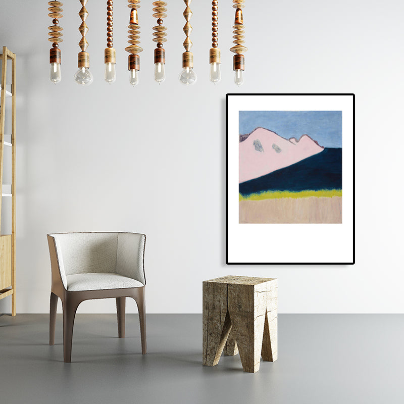 Human Activities Scene Art Print Abstract Expressionism Canvas Textured Painting in Soft Color Blue Clearhalo 'Arts' 'Canvas Art' 1765888