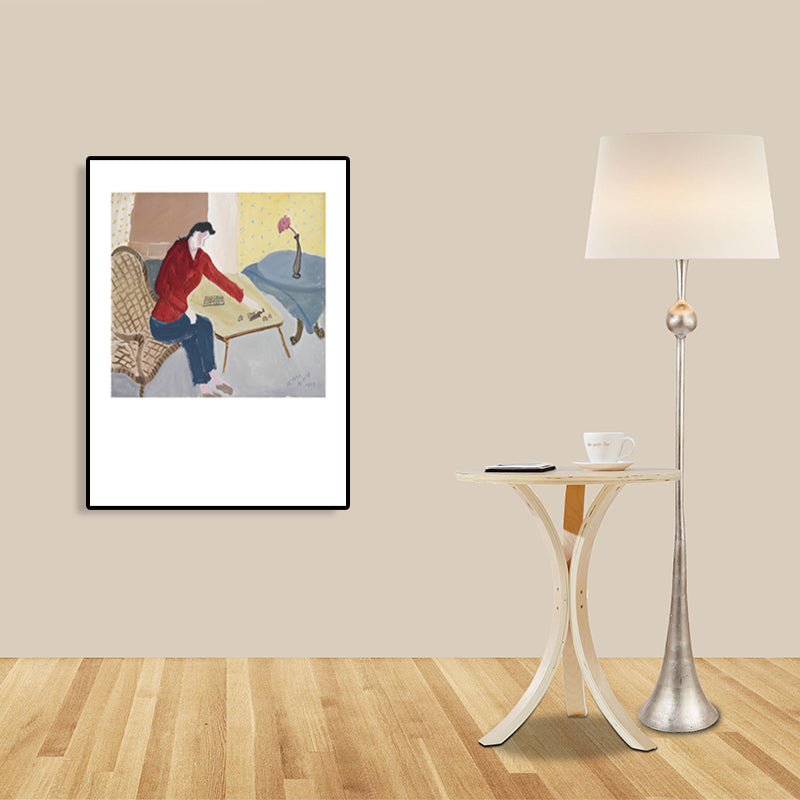 Human Activities Scene Art Print Abstract Expressionism Canvas Textured Painting in Soft Color Clearhalo 'Arts' 'Canvas Art' 1765894