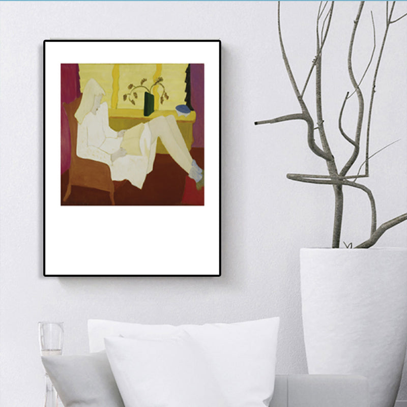 Human Activities Scene Art Print Abstract Expressionism Canvas Textured Painting in Soft Color