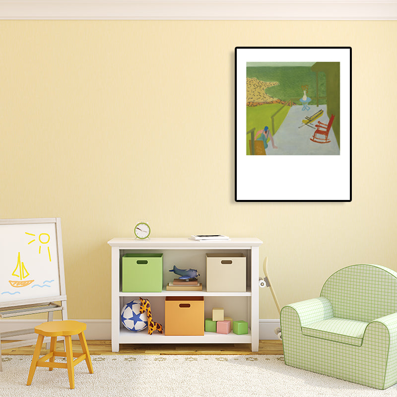 Human Activities Scene Art Print Abstract Expressionism Canvas Textured Painting in Soft Color Clearhalo 'Arts' 'Canvas Art' 1765902