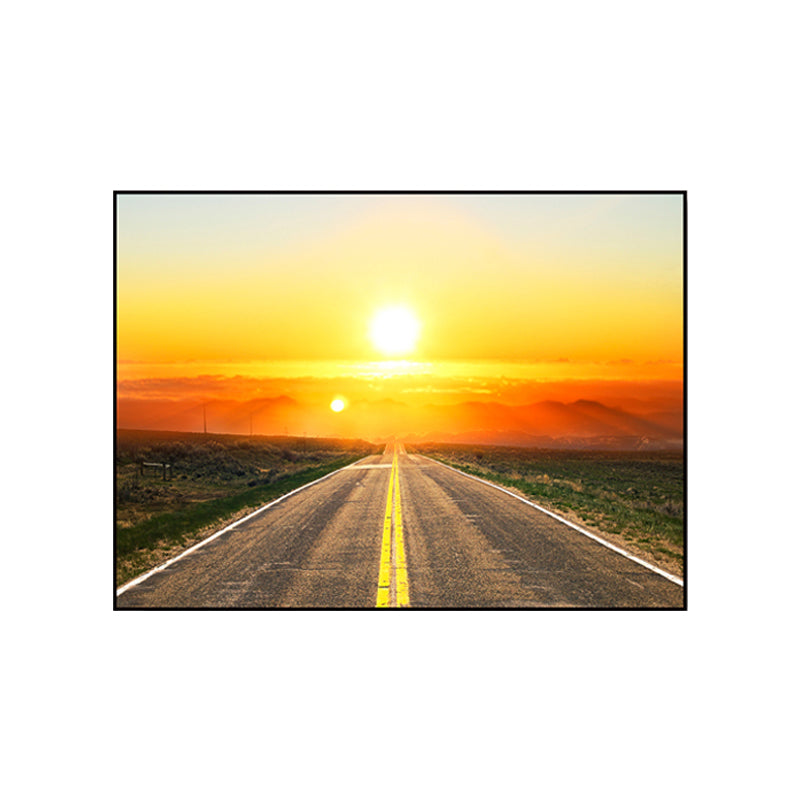 Photograph Road Wall Art Modernism Canvas Print Wall Decor in Dark Color for Bedroom Clearhalo 'Art Gallery' 'Canvas Art' 'Contemporary Art Gallery' 'Modern' Arts' 1765928