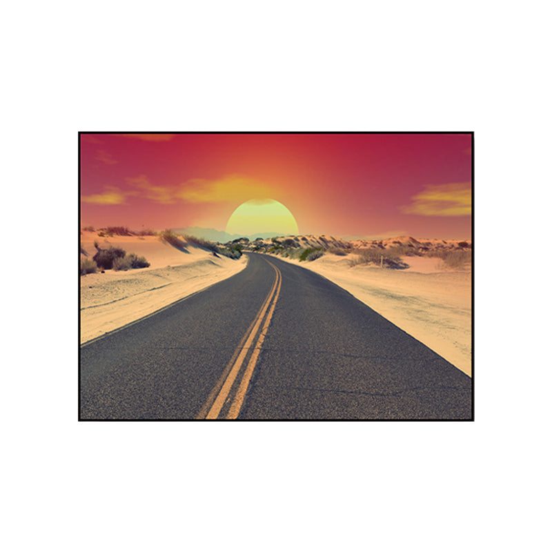 Photograph Road Wall Art Modernism Canvas Print Wall Decor in Dark Color for Bedroom Clearhalo 'Art Gallery' 'Canvas Art' 'Contemporary Art Gallery' 'Modern' Arts' 1765935