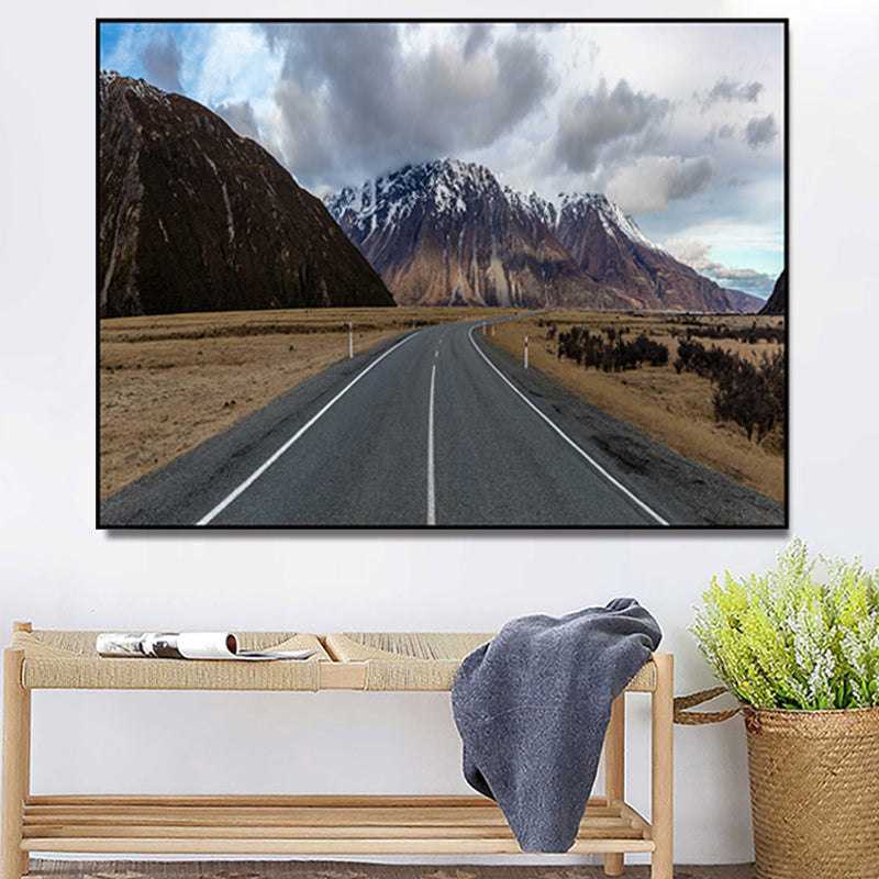 Photograph Road Wall Art Modernism Canvas Print Wall Decor in Dark Color for Bedroom Clearhalo 'Art Gallery' 'Canvas Art' 'Contemporary Art Gallery' 'Modern' Arts' 1765942