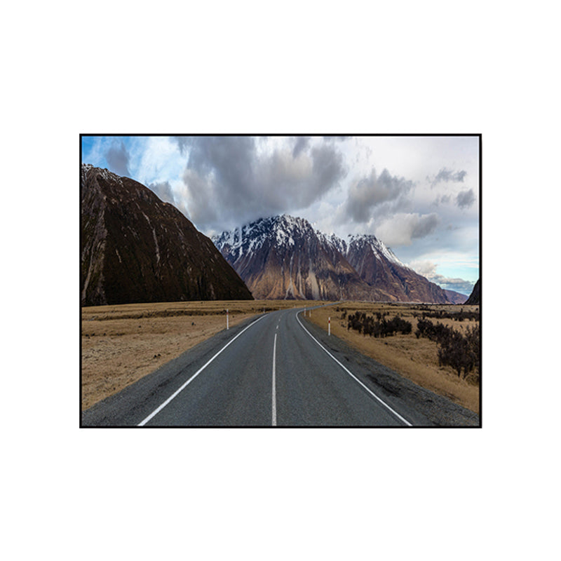 Photograph Road Wall Art Modernism Canvas Print Wall Decor in Dark Color for Bedroom Clearhalo 'Art Gallery' 'Canvas Art' 'Contemporary Art Gallery' 'Modern' Arts' 1765943