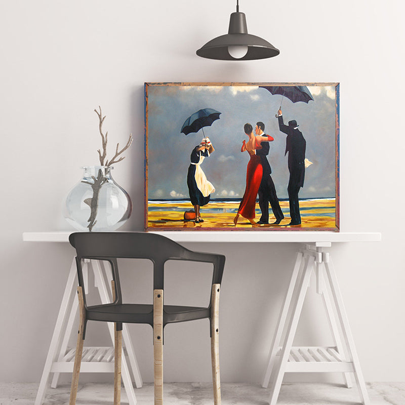 Impressionism Dancing Figure Canvas Art Oil Painting Gray Wall Decor, Multiple Sizes Grey Clearhalo 'Arts' 'Canvas Art' 1765951
