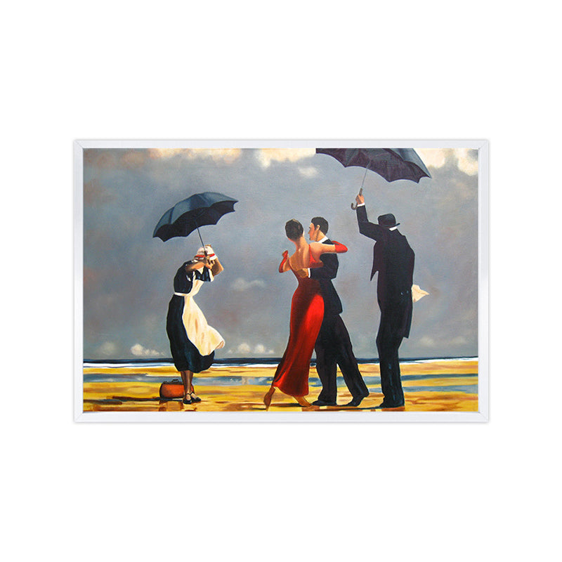 Impressionisme dansende figuur canvas kunst olieverfschilderij grijs wanddecor, meerdere maten