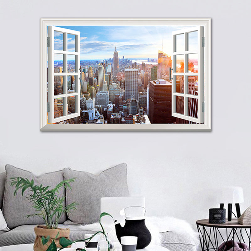 Textured City Scape Wall Decor Contemporary Style Canvas Painting, Multiple Sizes Clearhalo 'Art Gallery' 'Canvas Art' 'Contemporary Art Gallery' 'Modern' Arts' 1765978