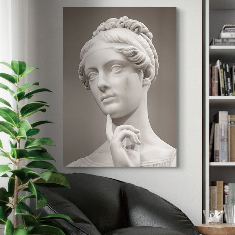 Light Color Sculpture Painting Textured Vintage Style Dining Room Wrapped Canvas Dark Gray Clearhalo 'Arts' 'Canvas Art' 1765989