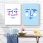Face Line Drawing Wall Art Decor Textured Nordic Dining Room Canvas in Soft Color Clearhalo 'Arts' 'Canvas Art' 1766002