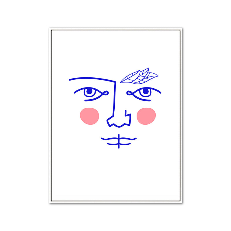 Face Line Drawing Wall Art Decor Textured Nordic Dining Room Canvas in Soft Color Clearhalo 'Arts' 'Canvas Art' 1766005