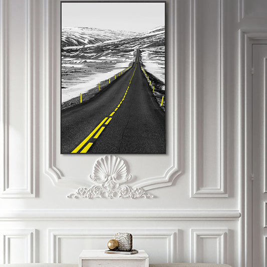 Textured Road View Painting Modern Canvas Wall Art Decor, Multiple Sizes Available Clearhalo 'Art Gallery' 'Canvas Art' 'Contemporary Art Gallery' 'Modern' Arts' 1766034
