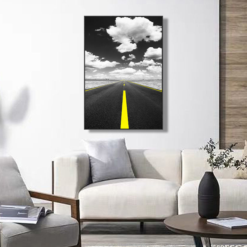 Textured Road View Painting Modern Canvas Wall Art Decor, Multiple Sizes Available Clearhalo 'Art Gallery' 'Canvas Art' 'Contemporary Art Gallery' 'Modern' Arts' 1766038