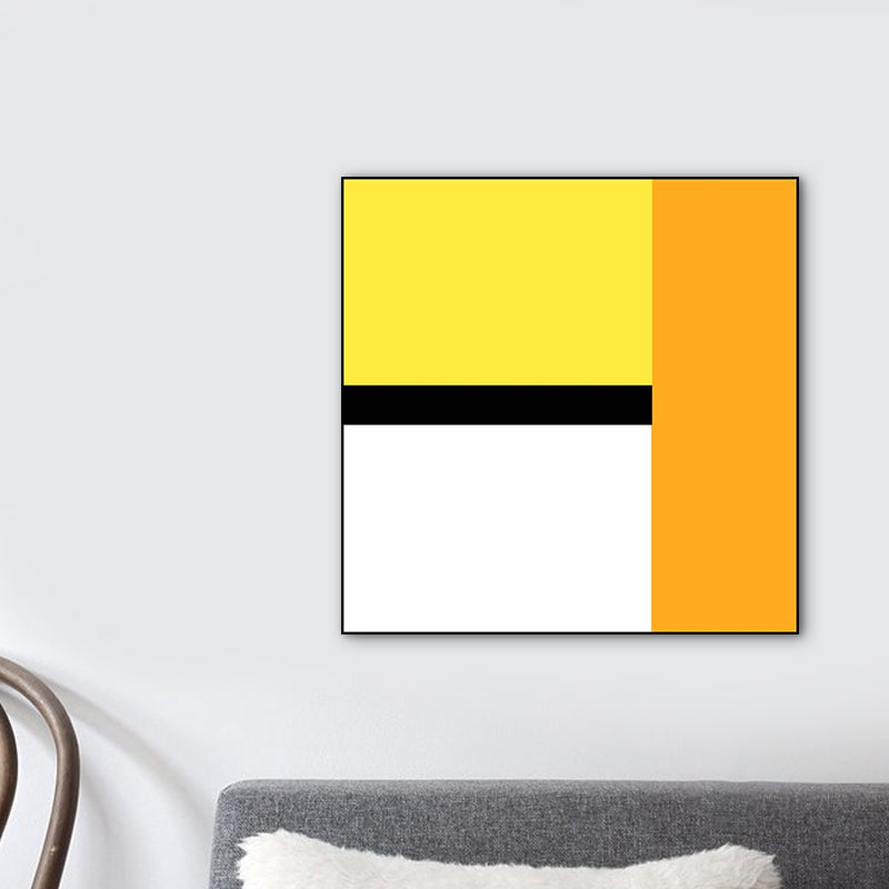 Bright Color-Blocking Geometric Canvas Textured Minimalist Living Room Wall Art Print Clearhalo 'Art Gallery' 'Canvas Art' 'Contemporary Art Gallery' 'Modern' Arts' 1766116
