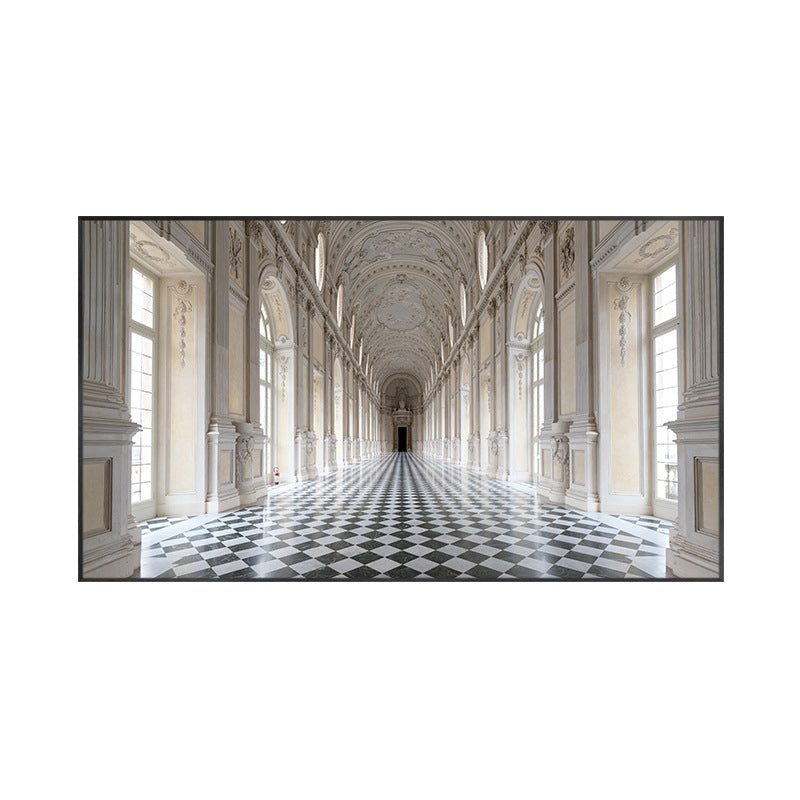 Grand Hall Building View Painting Brown Contemporary Wall Art Print for Dining Room Clearhalo 'Art Gallery' 'Canvas Art' 'Contemporary Art Gallery' 'Modern' Arts' 1766162