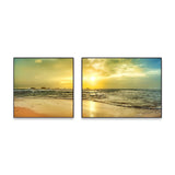 Sunset Sea Scenery Canvas Art Tropical Multi-Piece Wall Decor in Pastel Color for Home Clearhalo 'Art Gallery' 'Canvas Art' 'Coastal Art Gallery' 'Nautical' Arts' 1766169