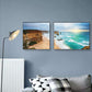 Sunset Sea Scenery Canvas Art Tropical Multi-Piece Wall Decor in Pastel Color for Home Denim Blue Clearhalo 'Art Gallery' 'Canvas Art' 'Coastal Art Gallery' 'Nautical' Arts' 1766185