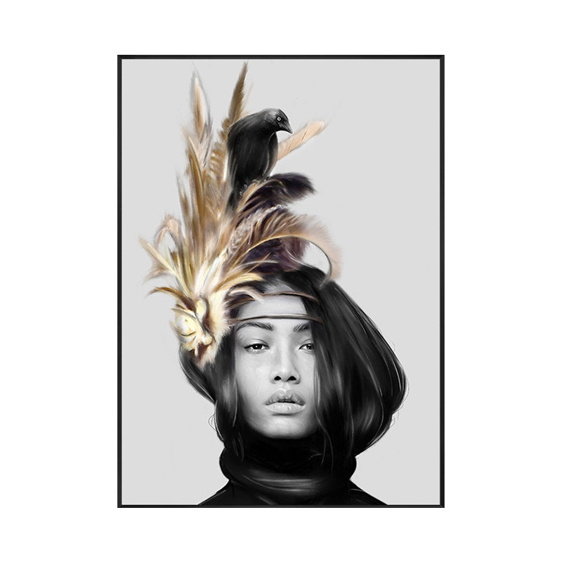 Canvas Textured Art Print Modern Style Fashionable Figure Painting, Multiple Sizes Clearhalo 'Art Gallery' 'Canvas Art' 'Contemporary Art Gallery' 'Modern' Arts' 1766204