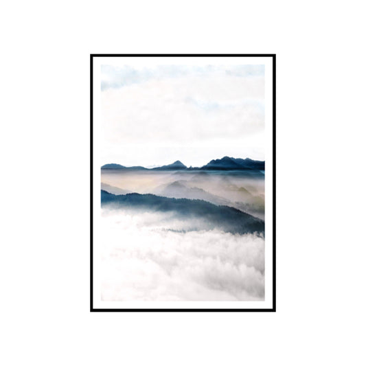 Modern Scenery Foggy Mountain Canvas Print White Textured Wall Art for Living Room Clearhalo 'Art Gallery' 'Canvas Art' 'Contemporary Art Gallery' 'Modern' Arts' 1766262