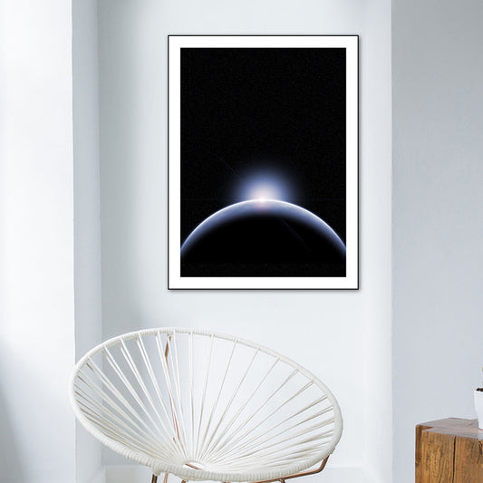 Black Outer Space Canvas Print Textured Wall Art Decor for Bathroom, Multiple Sizes Clearhalo 'Art Gallery' 'Canvas Art' 'Contemporary Art Gallery' 'Modern' Arts' 1766267