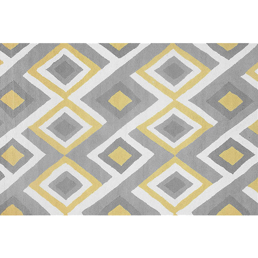 Moroccan Geometric Pattern Rug Grey and Yellow Polyester Rug Washable Pet Friendly Non-Slip Area Rug for Living Room Clearhalo 'Area Rug' 'Bohemian' 'Rugs' Rug' 1766327