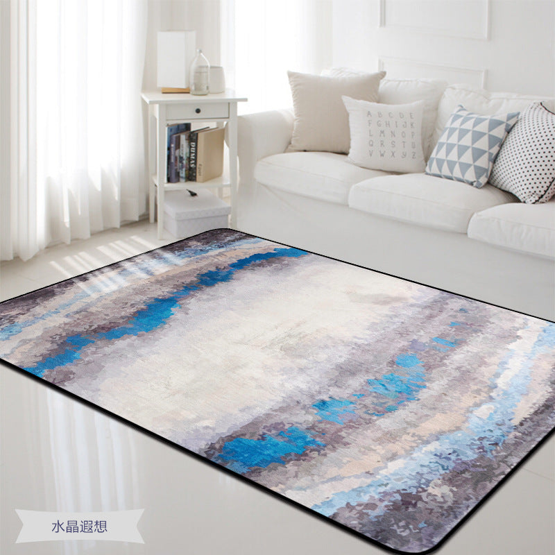 Multicolor Shabby Chic Rug Polyester Abstract Rug Machine Washable Anti-Slip Backing Carpet for Decoration Lake Blue Clearhalo 'Area Rug' 'Rugs' 'Shabby Chic' Rug' 1766350