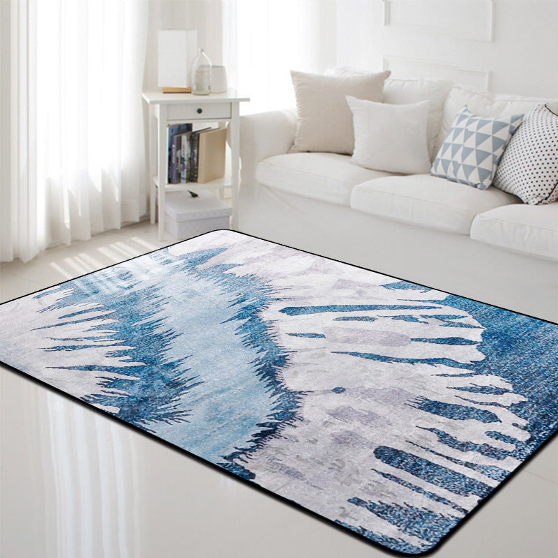 Multicolor Shabby Chic Rug Polyester Abstract Rug Machine Washable Anti-Slip Backing Carpet for Decoration Dark Blue Clearhalo 'Area Rug' 'Rugs' 'Shabby Chic' Rug' 1766356