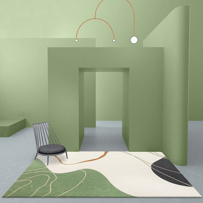 Simple Multicolor Modernist Rug Polyester Abstract Rug Washable Pet Friendly Non-Slip Carpet for Living Room Green Clearhalo 'Area Rug' 'Rug' 1766366
