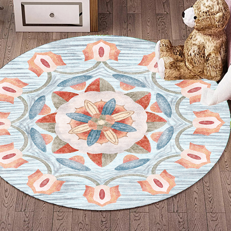 Retro Tribal Circles Pattern Rug Yellow and Red Polyester Rug Washable Pet Friendly Anti-Slip Carpet for Living Room Clearhalo 'Area Rug' 'Rugs' 'Shabby Chic' Rug' 1766393