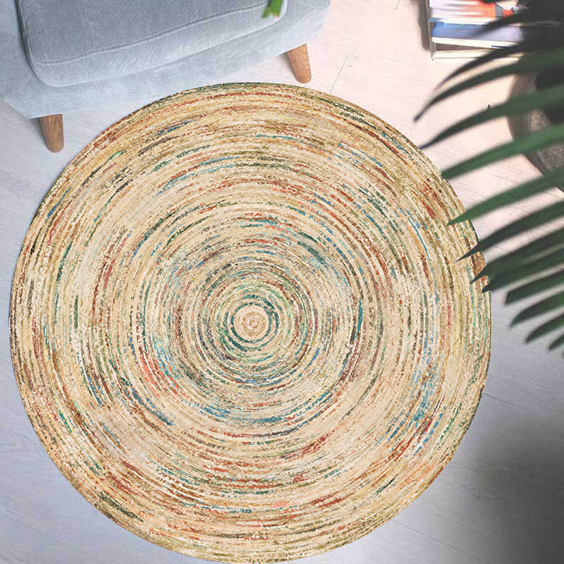 Retro Tribal Circles Pattern Rug Yellow and Red Polyester Rug Washable Pet Friendly Anti-Slip Carpet for Living Room Clearhalo 'Area Rug' 'Rugs' 'Shabby Chic' Rug' 1766396