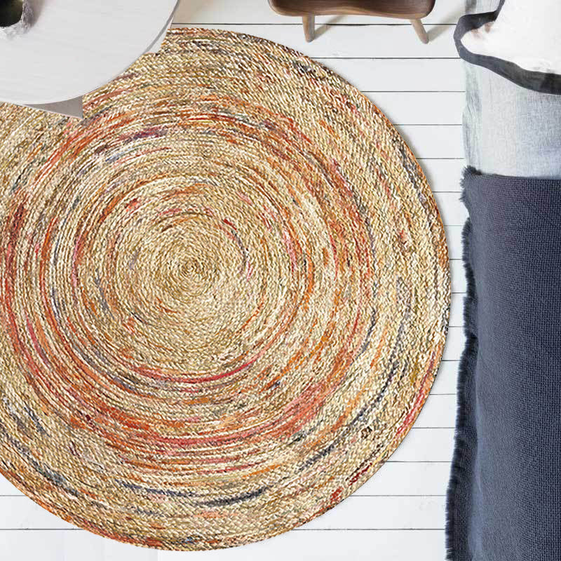 Retro Tribal Circles Pattern Rug Yellow and Red Polyester Rug Washable Pet Friendly Anti-Slip Carpet for Living Room Clearhalo 'Area Rug' 'Rugs' 'Shabby Chic' Rug' 1766399