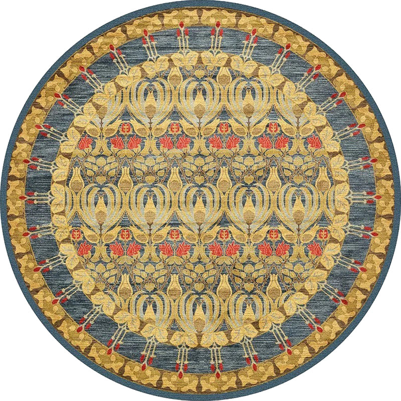 Retro Tribal Circles Pattern Rug Yellow and Red Polyester Rug Washable Pet Friendly Anti-Slip Carpet for Living Room Clearhalo 'Area Rug' 'Rugs' 'Shabby Chic' Rug' 1766406