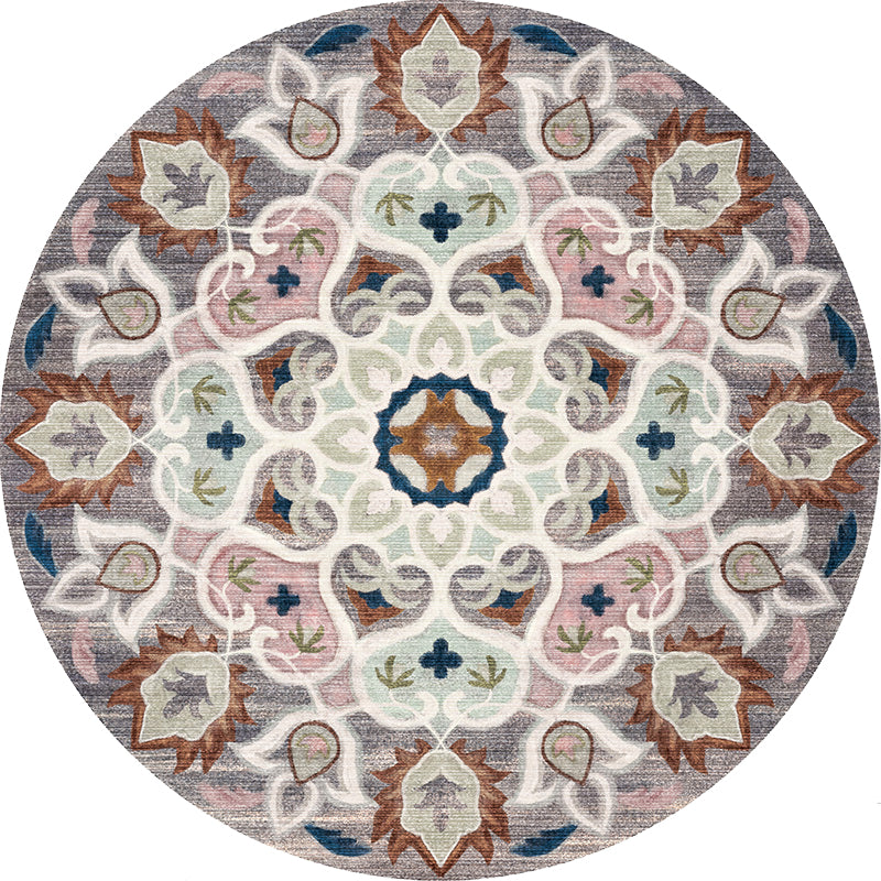 Retro Tribal Circles Pattern Rug Yellow and Red Polyester Rug Washable Pet Friendly Anti-Slip Carpet for Living Room Clearhalo 'Area Rug' 'Rugs' 'Shabby Chic' Rug' 1766409