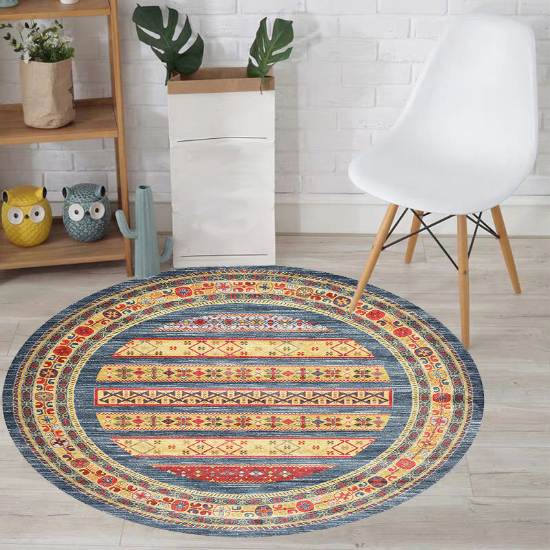 Retro Tribal Circles Pattern Rug Yellow and Red Polyester Rug Washable Pet Friendly Anti-Slip Carpet for Living Room Clearhalo 'Area Rug' 'Rugs' 'Shabby Chic' Rug' 1766411