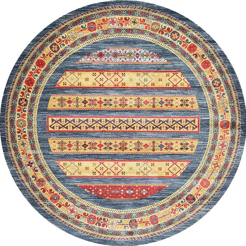 Retro Tribal Circles Pattern Rug Yellow and Red Polyester Rug Washable Pet Friendly Anti-Slip Carpet for Living Room Clearhalo 'Area Rug' 'Rugs' 'Shabby Chic' Rug' 1766412