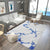 Unique Abstract Rug Blue and White Shabby Chic Rug Polyester Machine Washable Anti-Slip Carpet for Living Room Blue Clearhalo 'Area Rug' 'Rugs' 'Shabby Chic' Rug' 1766422