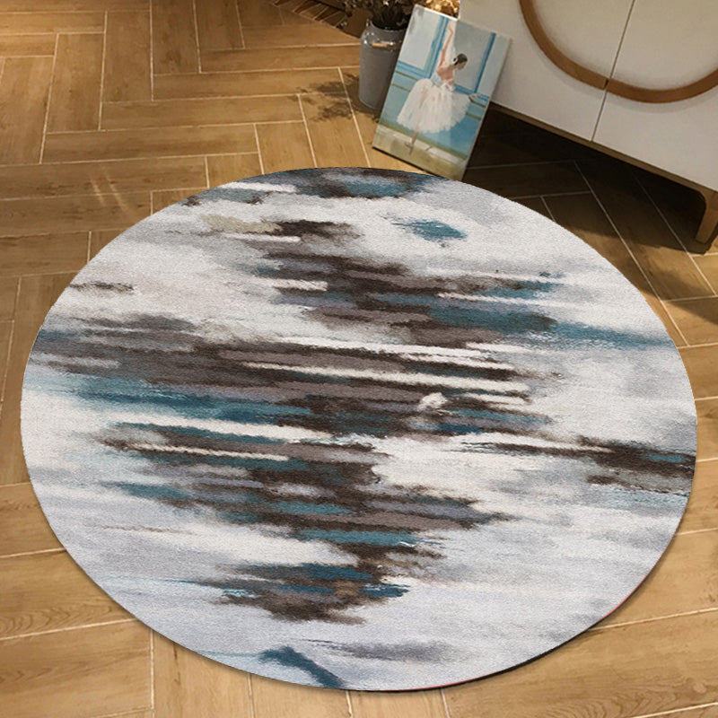 Funky Contemporary Rug Multicolor Watercolor and Swirl Striped Pattern Rug Pet Friendly Anti-Slip Washable Area Rug for Study Dark Gray Clearhalo 'Area Rug' 'Rugs' 'Shabby Chic' Rug' 1766439