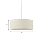 12"/16"/19.5" Dia Cylinder Suspension Pendant Contemporary Fabric White LED Hanging Pendant Lamp Clearhalo 'Ceiling Lights' 'Modern Pendants' 'Modern' 'Pendant Lights' 'Pendants' Lighting' 176644